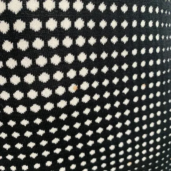 ARMANI COLLEZIONI L Black White Geometric Dots Silk Blend Crew Neck Pullover